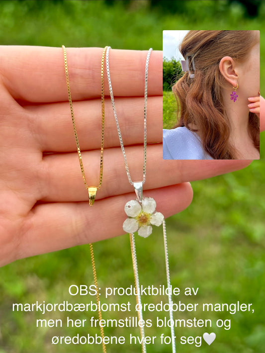 Markjordbærblomst øredobber